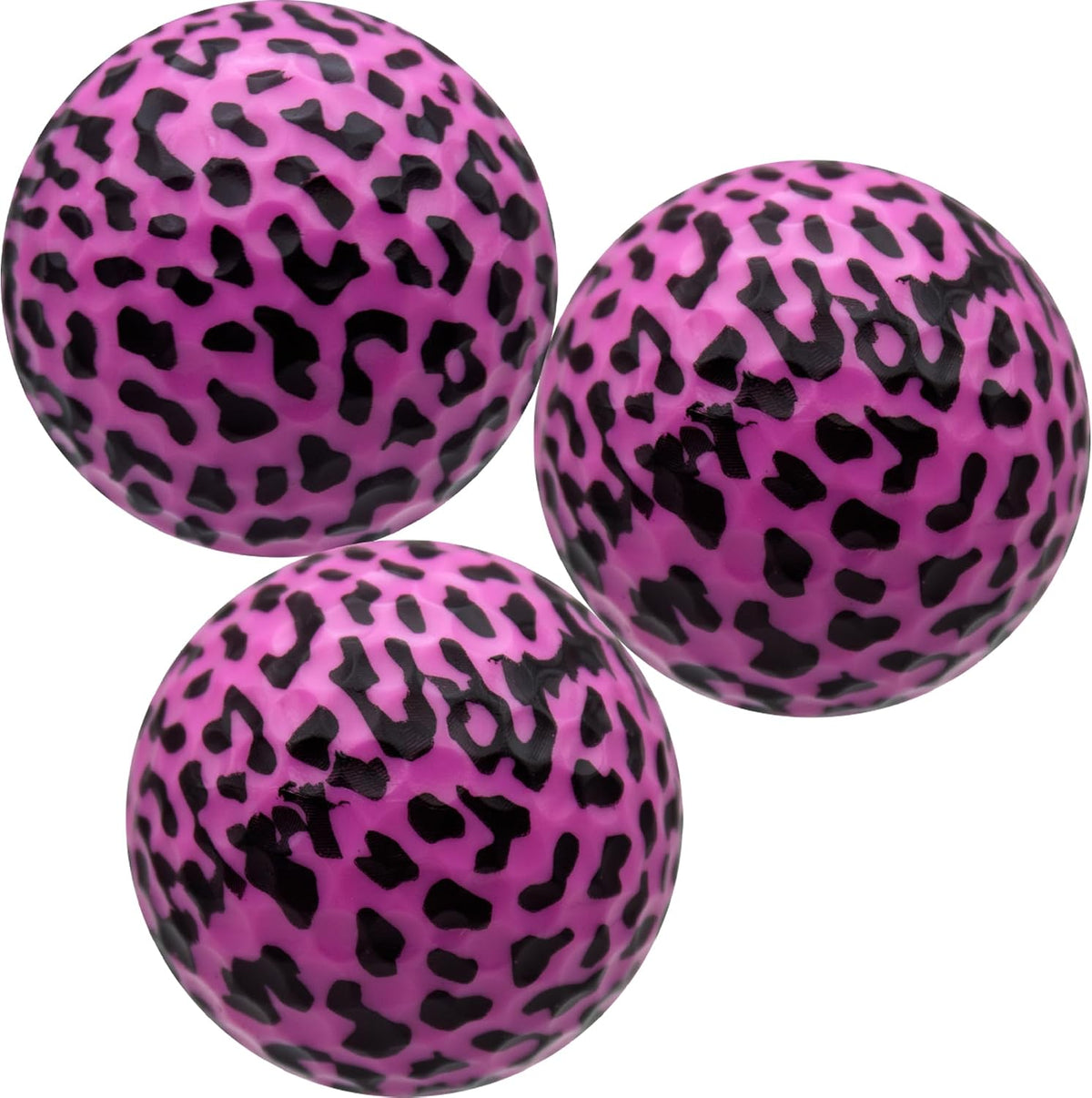 GBM Pink Leopard Print Novelty Golf Balls – Full Leopard Print Color Golf Balls for Gifts, Tournaments, League Events & Collectors, Ladies Golf Accessories, 12 Pack