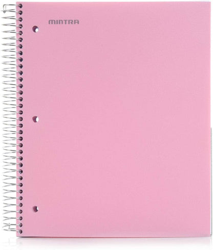 Office Durable Spiral Notebooks, 5 Subject (Spring Pink, Wide Ruled 1pk)