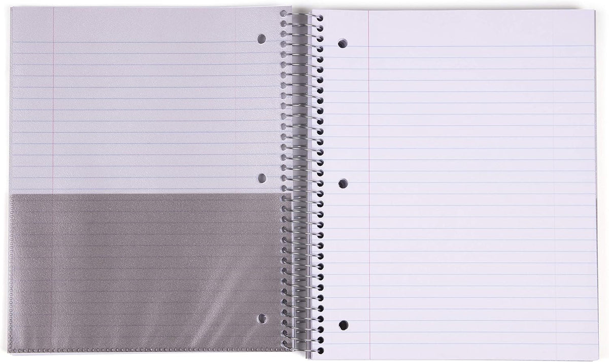 Office Durable Spiral Notebooks, 5 Subject (Spring Pink, Wide Ruled 1pk)