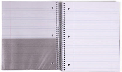 Office Durable Spiral Notebooks, 5 Subject (Spring Pink, Wide Ruled 1pk)