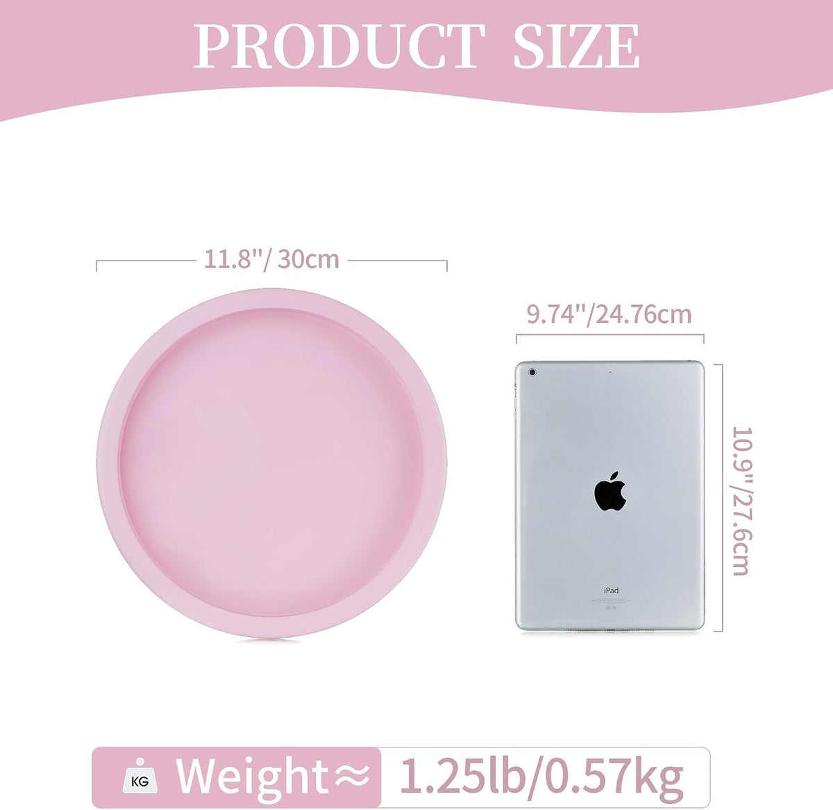 Pink Round Decorative Tray with Beaded Edge