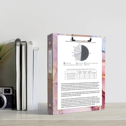 Ospelelf 3 Ring Binder 1 Inch, Pink Binders for Letter Size Documents(11" x 8.5") with 5 Tab Dividers, Clipboard Organizer, Back to School and Office Supplies