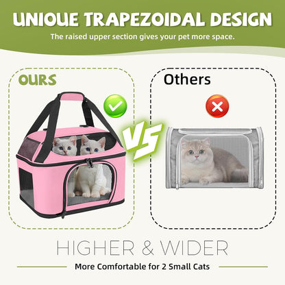 Soft Cat Carrier Up to 20 Lbs, Washable Pet Travel Bag for Kitten Puppy