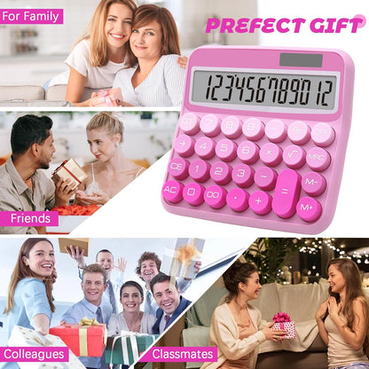 Gradient Hot Pink Calculator, Big Button Calculator with Large LCD Display