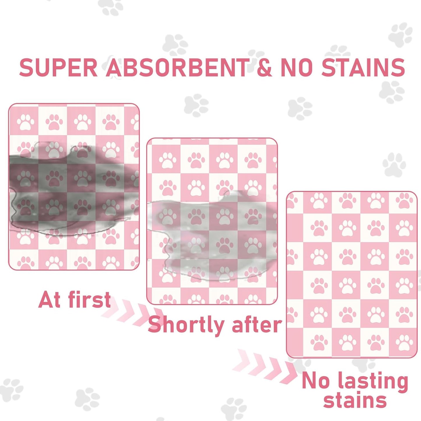 Pet Mats for Food and Water, Pink Checkered Dog Food Mat for Floors, Non Slip Indoor Quick Dry Cat Bowl Feeding Mats (11.8” X19.7”)