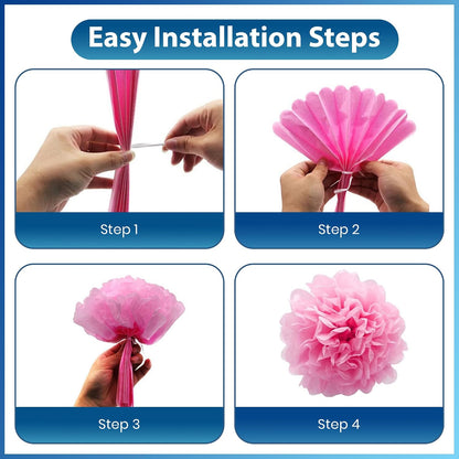 Set of 10 - Peach 8" - (10 Pack) Tissue Pom Poms Flower Party Decorations for Weddings, Birthday, Halloween, Bridal, Baby Showers, Nursery, Décor