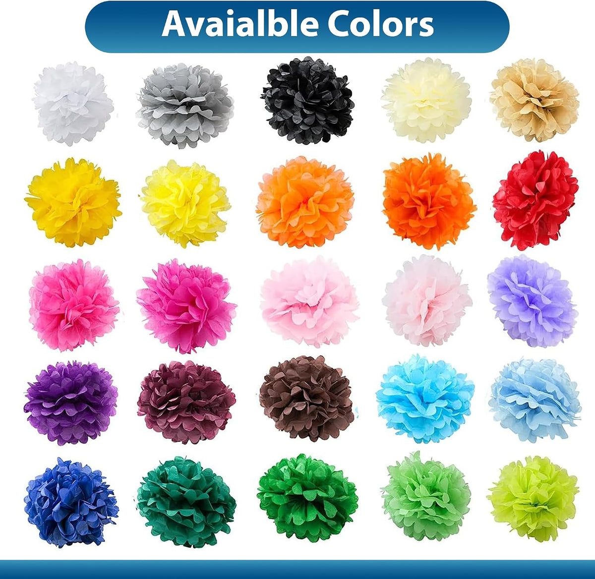 Set of 10 - Peach 8" - (10 Pack) Tissue Pom Poms Flower Party Decorations for Weddings, Birthday, Halloween, Bridal, Baby Showers, Nursery, Décor