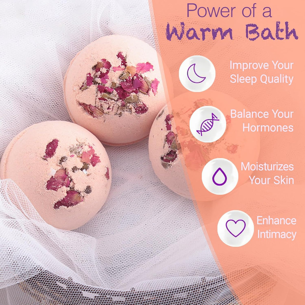 Bath Bombs for Women Spa Gift Set with 1 Rose and 1 Milk Essential Oils Sea Salt Moisturizing Relaxing Birthday Gift for Her Bubble Bath Skincare Relaxation Aromatherapy Gifts 2 Pack