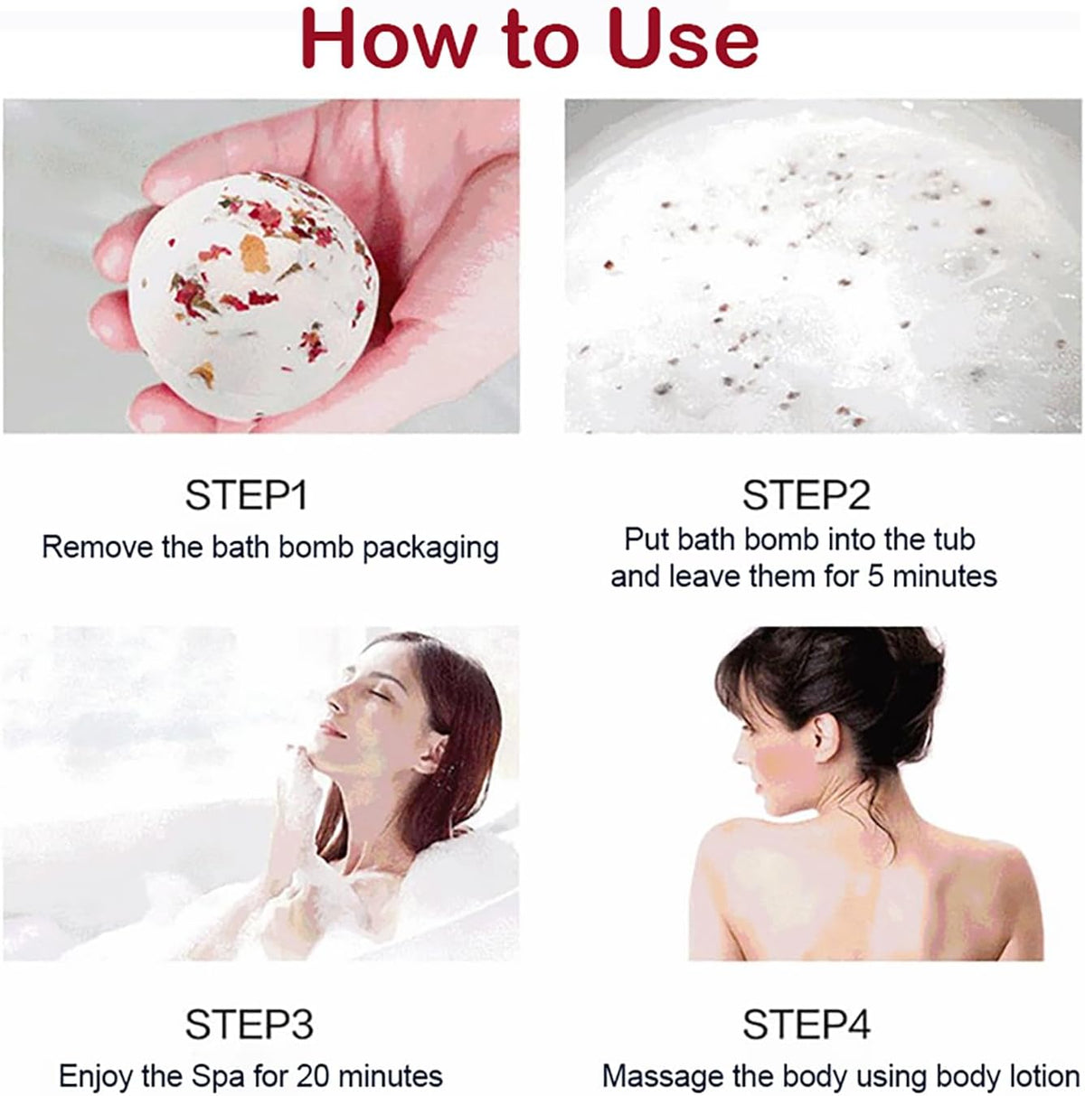 Bath Bombs for Women Spa Gift Set with 1 Rose and 1 Milk Essential Oils Sea Salt Moisturizing Relaxing Birthday Gift for Her Bubble Bath Skincare Relaxation Aromatherapy Gifts 2 Pack