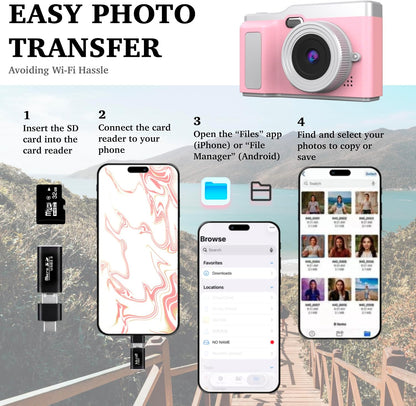 Digital Camera, Digital Camera with Flip Screen Portable Camera (Pink)