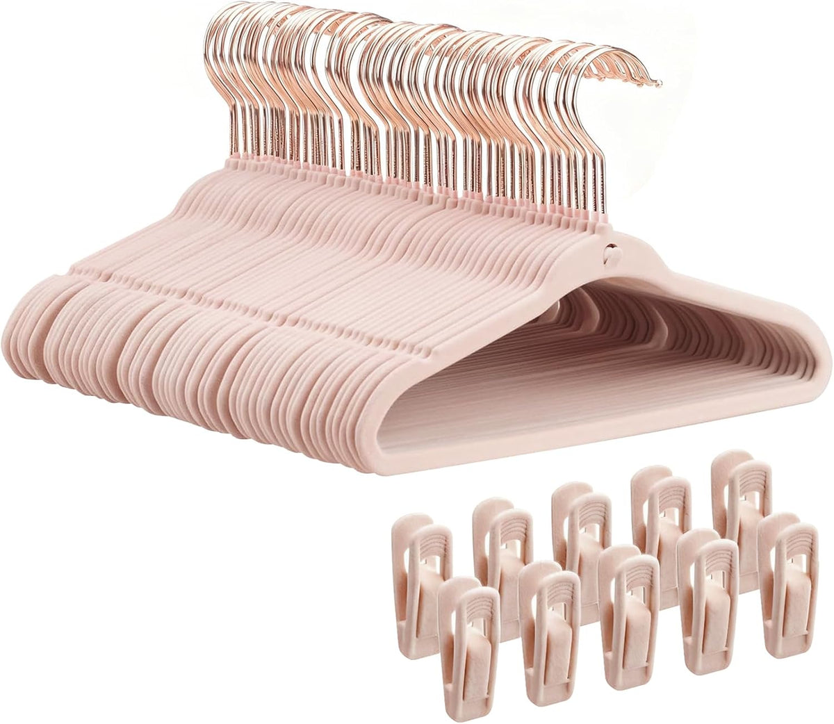 Baby Velvet Hangers, Felt Toddler Hangers, 11", Pink, 50 Pack