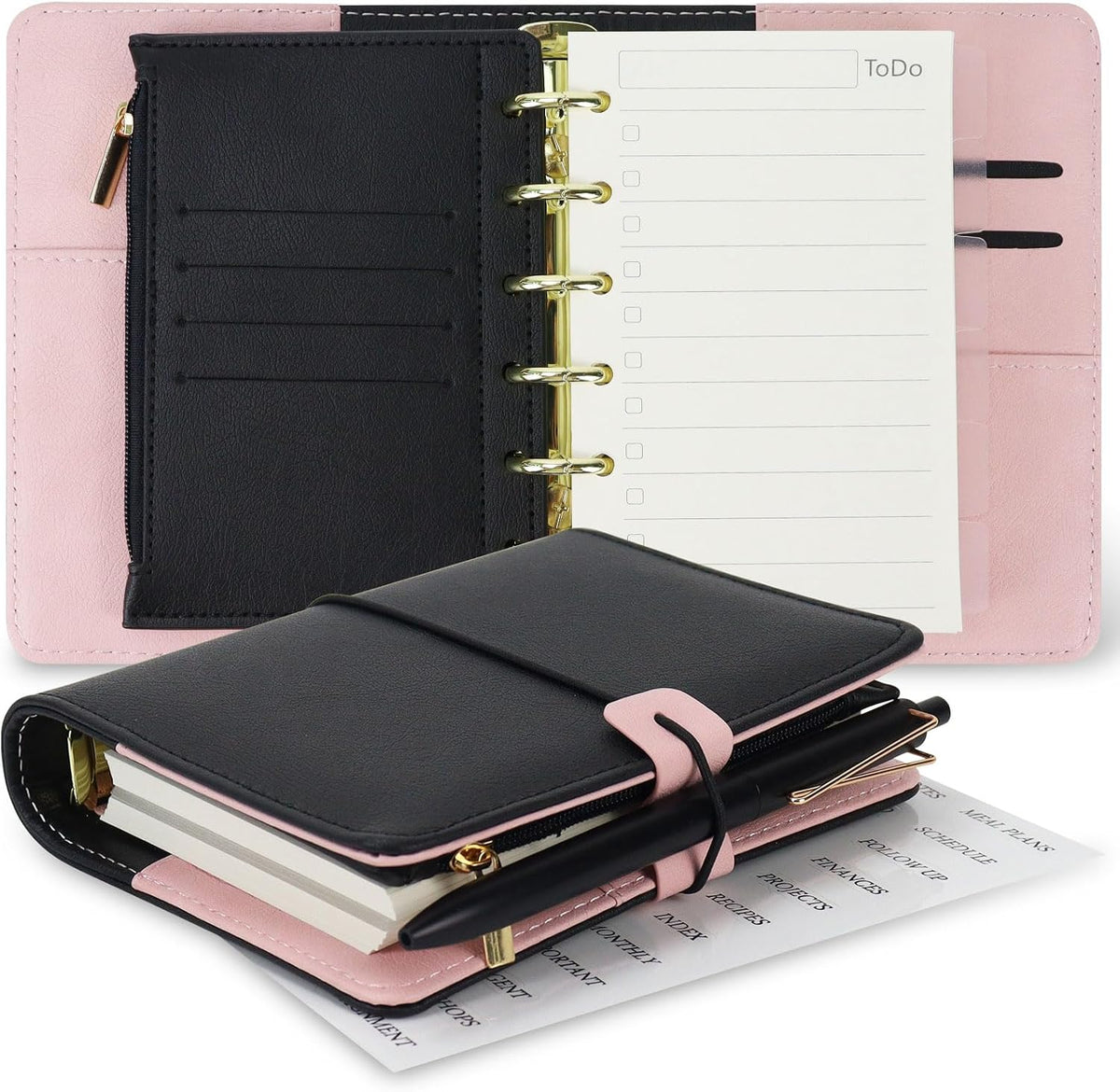 A7 Pocket Refillable Planner Small Binder Notebook 6 Ring 4.5"x5.7"