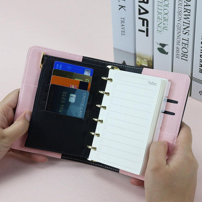 A7 Pocket Refillable Planner Small Binder Notebook 6 Ring 4.5"x5.7"