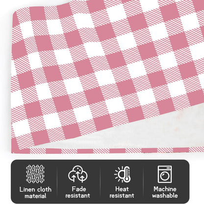 Pink and White Buffalo Plaid Table Runner 13x72 Inch