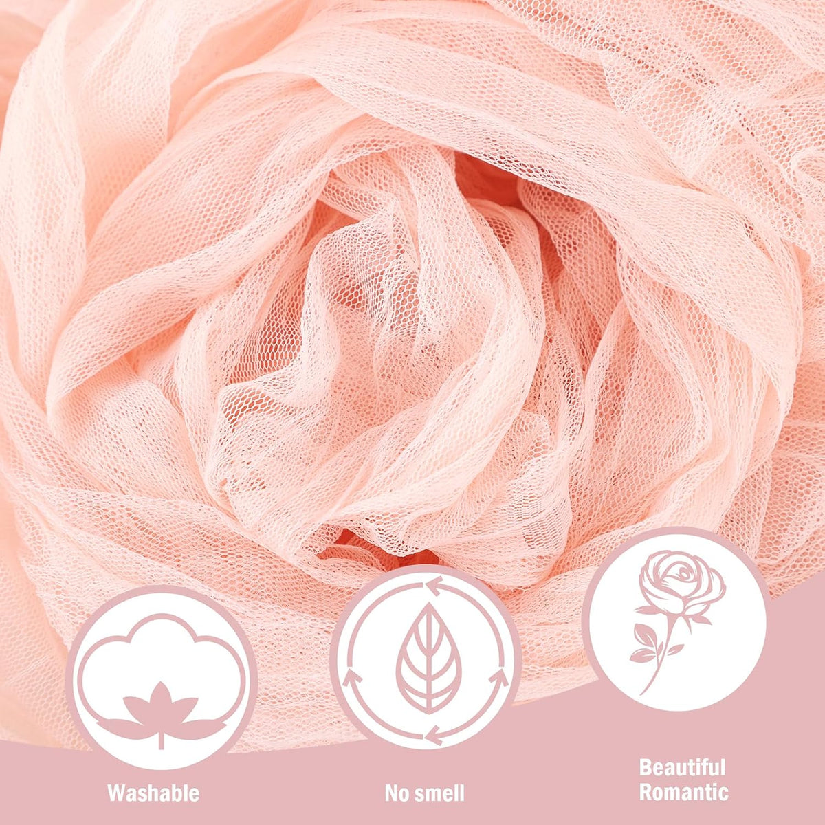Coral Peach Spring Summer Cheesecloth Table Runner 35 x120 inches Rustic Gauze Boho Cheese Cloth Table Runner for Wedding Bridal Shower Baby Decoration