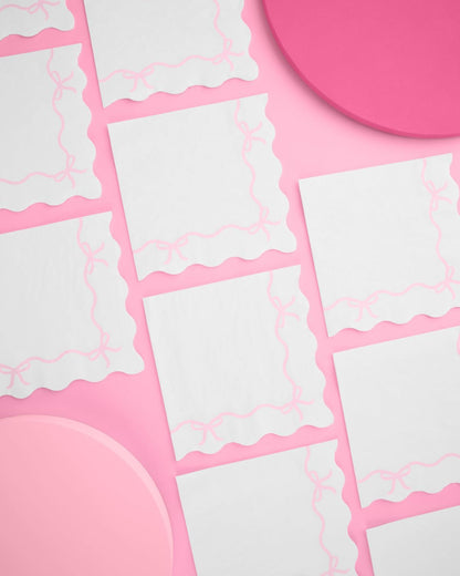 xo, Fetti Pink Bow Napkins - 3-ply, 25 pcs | Baby Shower Decorations, Spring Girl Birthday, Girls Just Wanna Be One, Tying the Knot Party Favors, Coquette Graduation, Bachelorette Decor