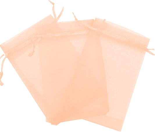 200 Pcs Peach 4x6 Sheer Drawstring Organza Bags Jewelry Pouches Wedding Party Favor Gift Bags Gift Bags Candy Bags [Kyezi Design and Craft]