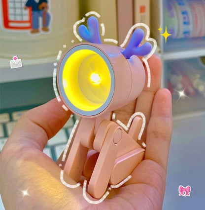 Cute Night Light for Kids, Mini Led Table Desk Lamp, Decorative Lamp Indoor Nightstand, Animal Pet Nightlights, Christmas Decorate Birthday Gifts for Children, Students (1 x Pink Deer)