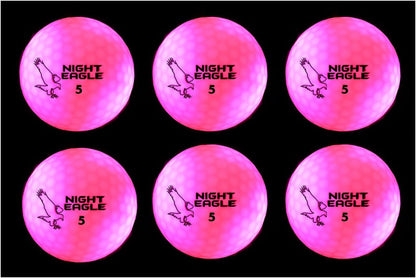 CV LED Golf Balls - Light Activated - No Timer - 6 Pack (Pink)