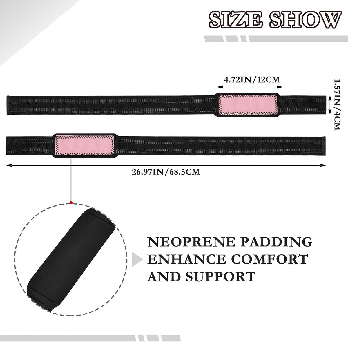 Neoprene Padded Weightlifting Wrist Straps, Sapphire Anti-slip Wrist Straps for Bodybuilding, 26.9" Length, 1.5" Width