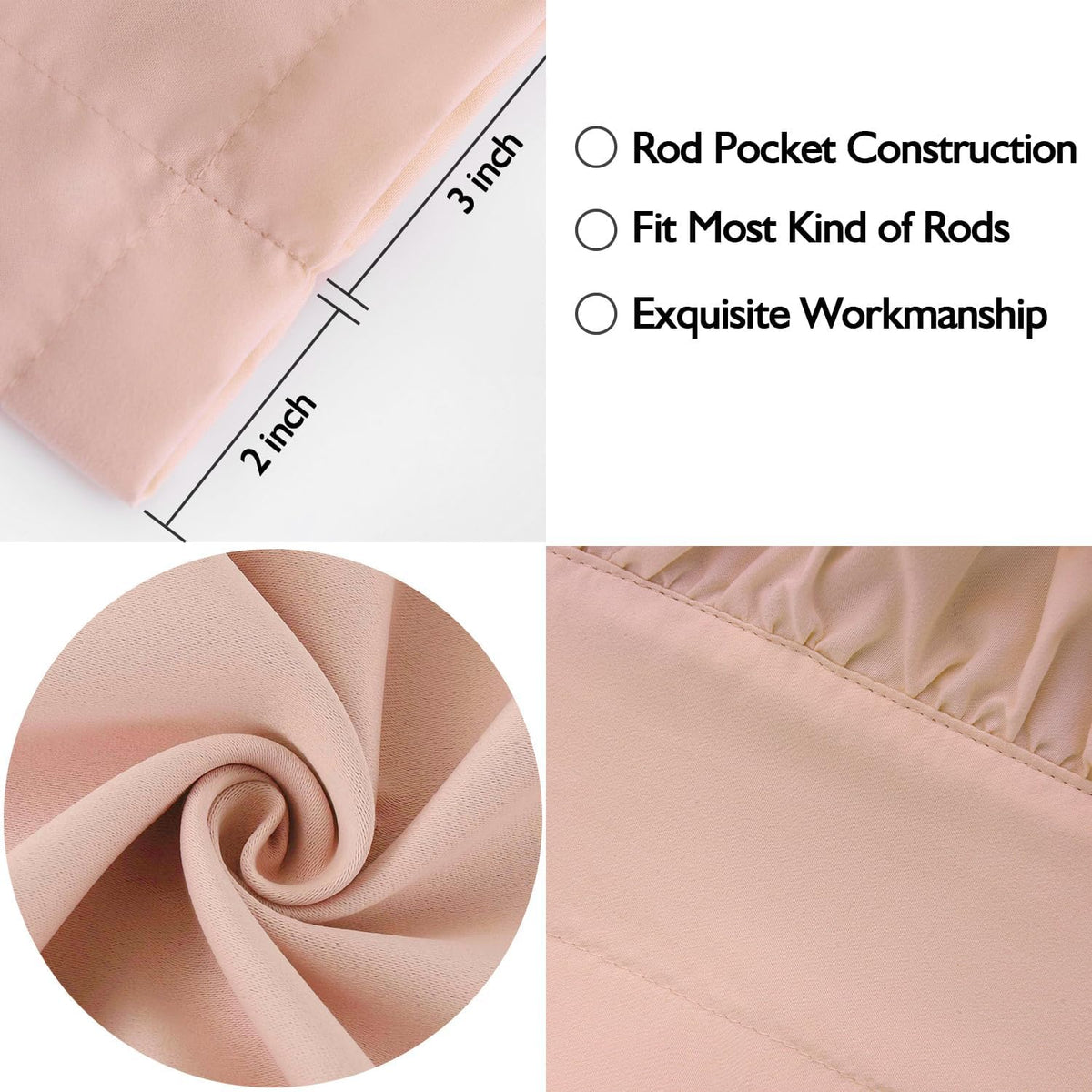 2 Pack Peach Ruffle Handcrafted Window Valances, 42"x18"