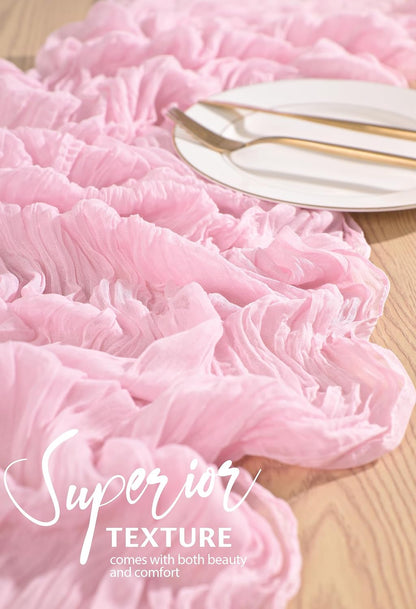 30 Pack Cheesecloth Table Runner 10FT Light Pink Table Runner Boho Gauze Cheese Cloth Table Runners Long Rustic Sheer Table Decorations for Wedding Party Baby Bridal Shower Birthday Holiday Home