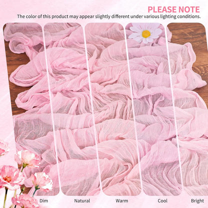 30 Pack Cheesecloth Table Runner 10FT Light Pink Table Runner Boho Gauze Cheese Cloth Table Runners Long Rustic Sheer Table Decorations for Wedding Party Baby Bridal Shower Birthday Holiday Home
