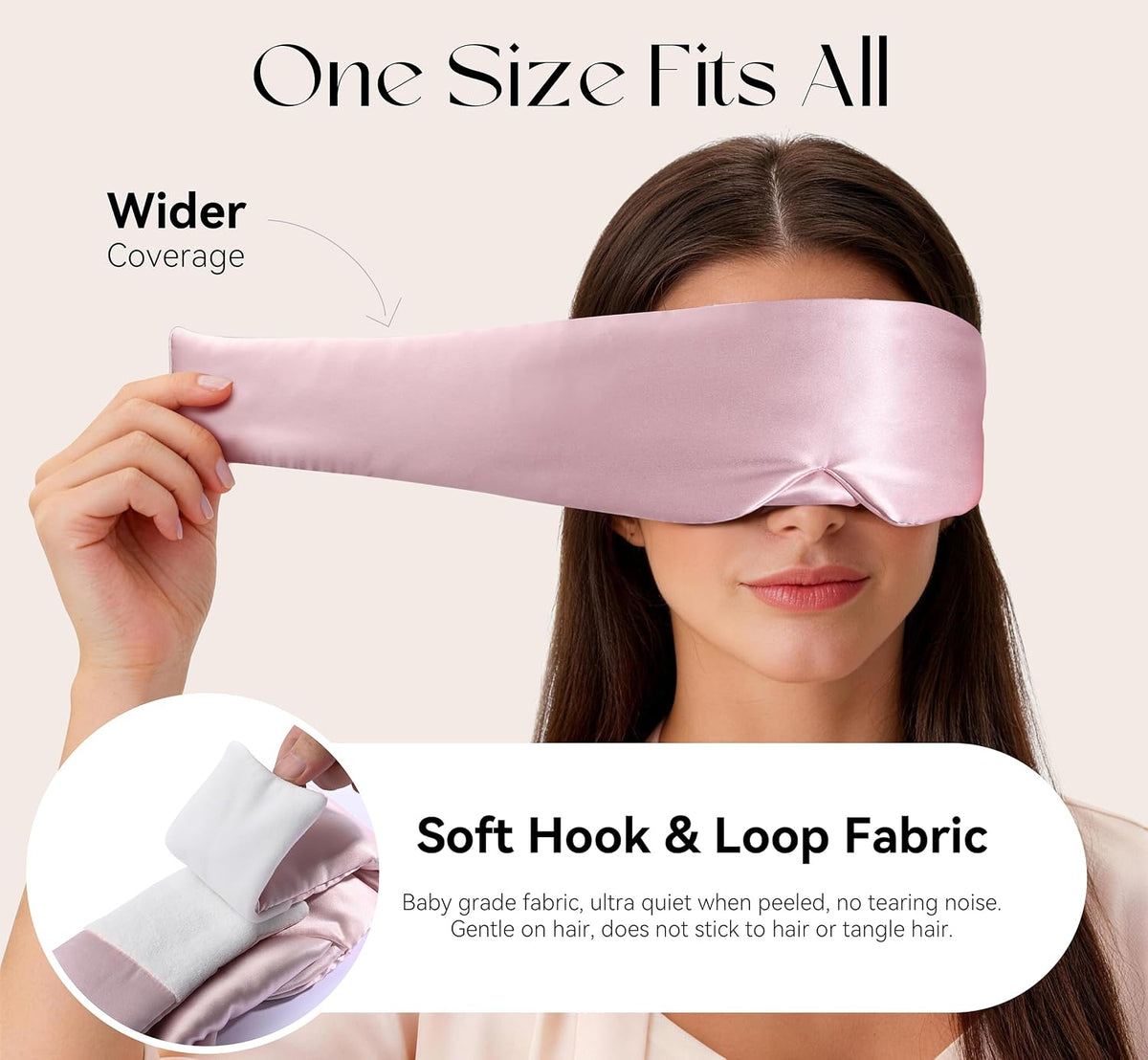 Silk Sleep Mask 22 Momme 100% Mulberry Silk & 3.5cm Silk Hairband Set for Side Sleeper Women Men,Light Blocking Nose Pad, Adjustable Silent Strap,Eye Mask fo Home & Travel Use (Pink)