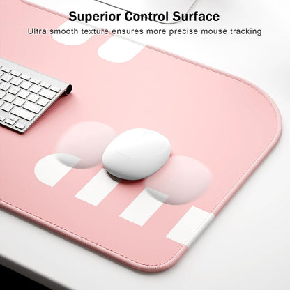 Large Gaming Mouse Pad, Extended Mouse Mat with Stitched Edges, Cute Anime Cat Keyboard Pad with Non-Slip Base, Big XXL Desk Mats for Gamer, Computer, Office Accessories, 29.5 x 15.9in, Pink
