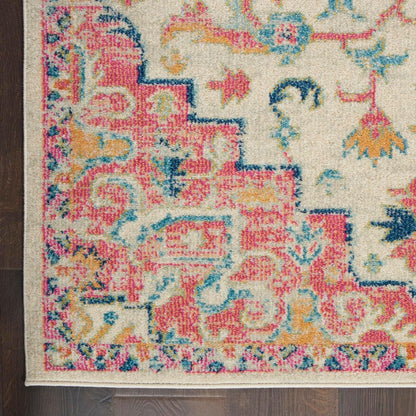 Passion Ivory Pink 3'9" x 5'9" Area Rug - Easy Clean, Non Shedding, Bed Room, Living Room, Dining Room, Kitchen (4' x 6')