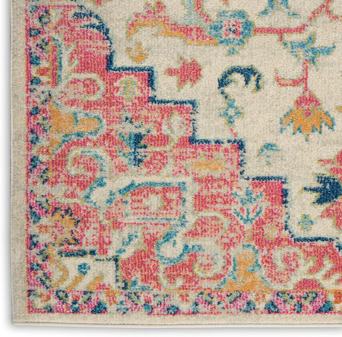 Passion Ivory Pink 3'9" x 5'9" Area Rug - Easy Clean, Non Shedding, Bed Room, Living Room, Dining Room, Kitchen (4' x 6')