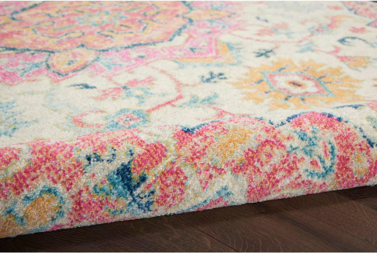 Passion Ivory Pink 3'9" x 5'9" Area Rug - Easy Clean, Non Shedding, Bed Room, Living Room, Dining Room, Kitchen (4' x 6')