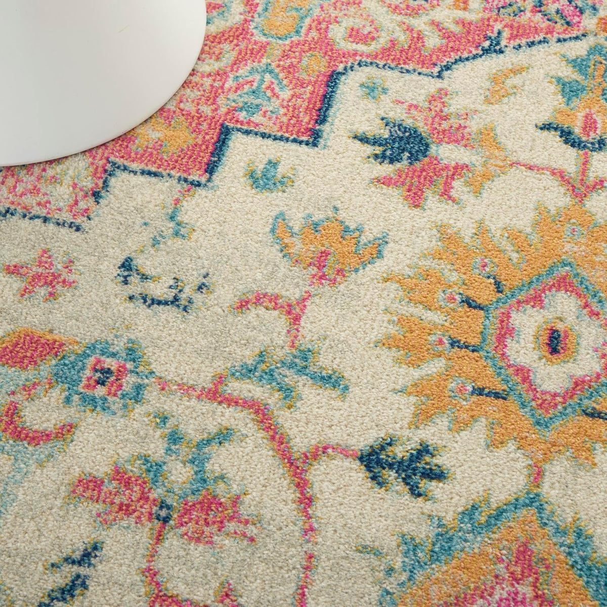 Passion Ivory Pink 3'9" x 5'9" Area Rug - Easy Clean, Non Shedding, Bed Room, Living Room, Dining Room, Kitchen (4' x 6')