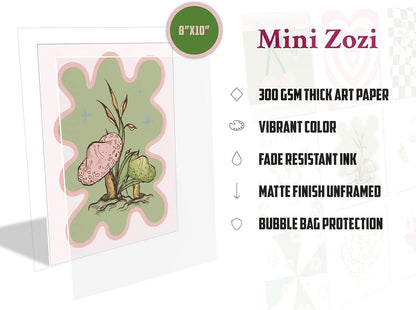 Danish Pastel Posters 8x10 9pcs Aesthetic Room Decor Green Pink