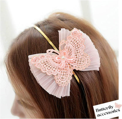 3" Butterfly Lace Edge Trim Pearl Wedding Applique DIY Sewing in peach pink 3 Yards
