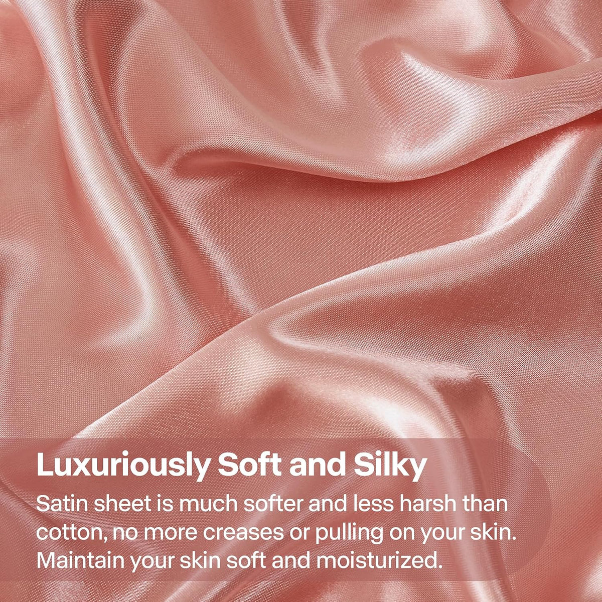 Satin Sheets Twin Size Bed Set, Rose Pink, 3 Pieces