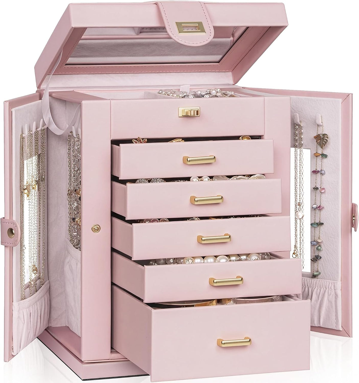 6-Tier Jewelry Box Organizer 5 Drawers Jewelry Storage Case