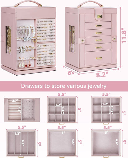 6-Tier Jewelry Box Organizer 5 Drawers Jewelry Storage Case