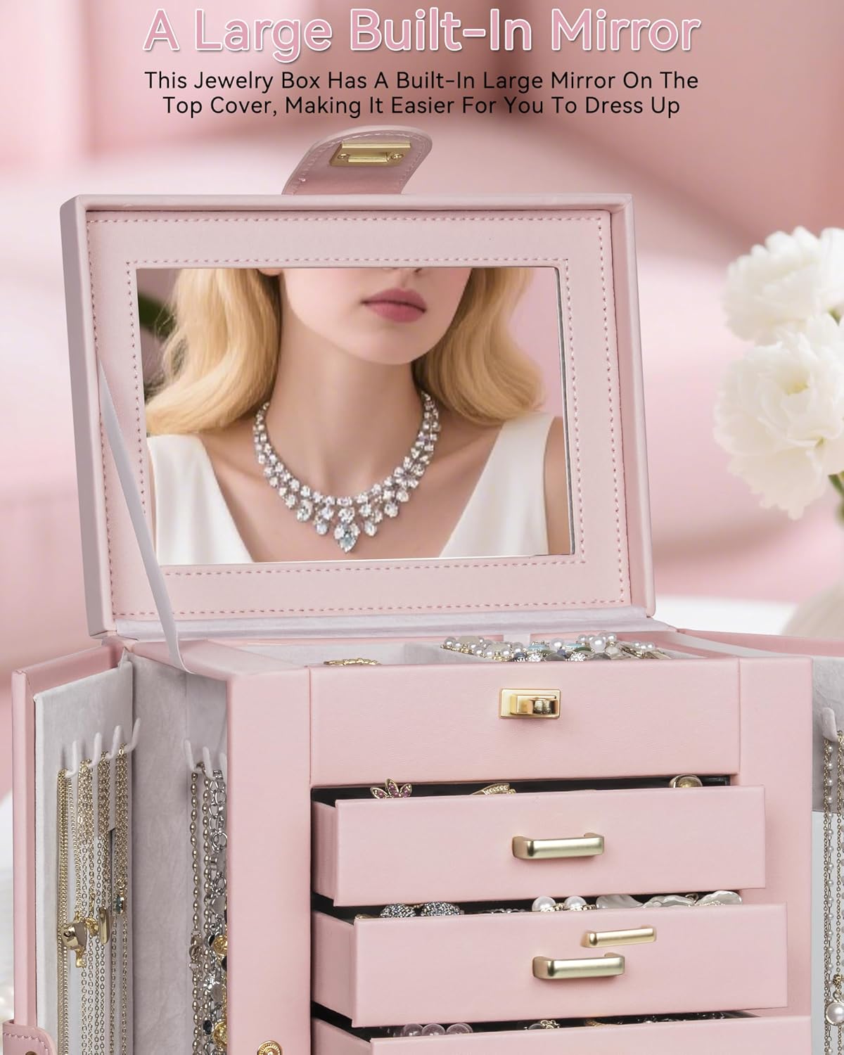 6-Tier Jewelry Box Organizer 5 Drawers Jewelry Storage Case