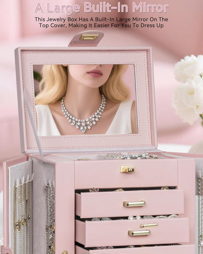 6-Tier Jewelry Box Organizer 5 Drawers Jewelry Storage Case