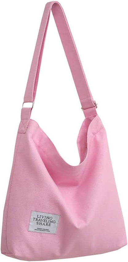Women's Retro Large Size Canvas Shoulder Bag Hobo Crossbody Handbag Casual Tote