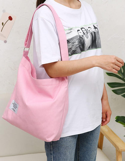 Women's Retro Large Size Canvas Shoulder Bag Hobo Crossbody Handbag Casual Tote