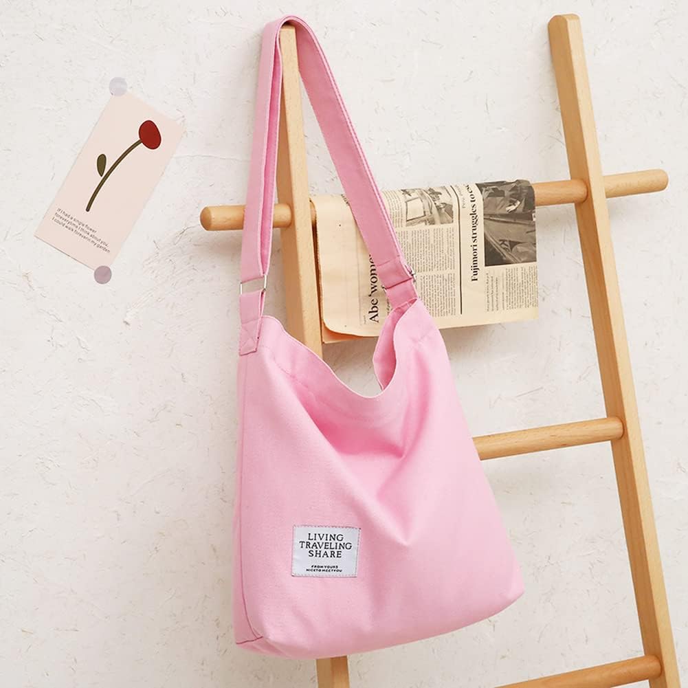 Women's Retro Large Size Canvas Shoulder Bag Hobo Crossbody Handbag Casual Tote