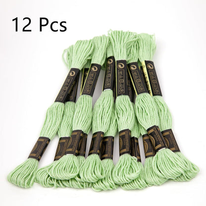 12 Skeins Embroidery Cotton Floss is 100% Egyptian Long Fiber Cotton of 8.75yds Each Cottons Cross Stitch Thread for Hand Embroidery DIY Creation and Friendship Bracelet String. (12, Light Pink)