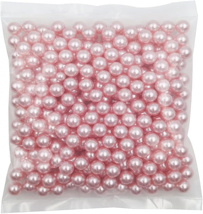 340pcs 12mm Pink ABS Undrilled Art Faux Pearls for Vase Fillers