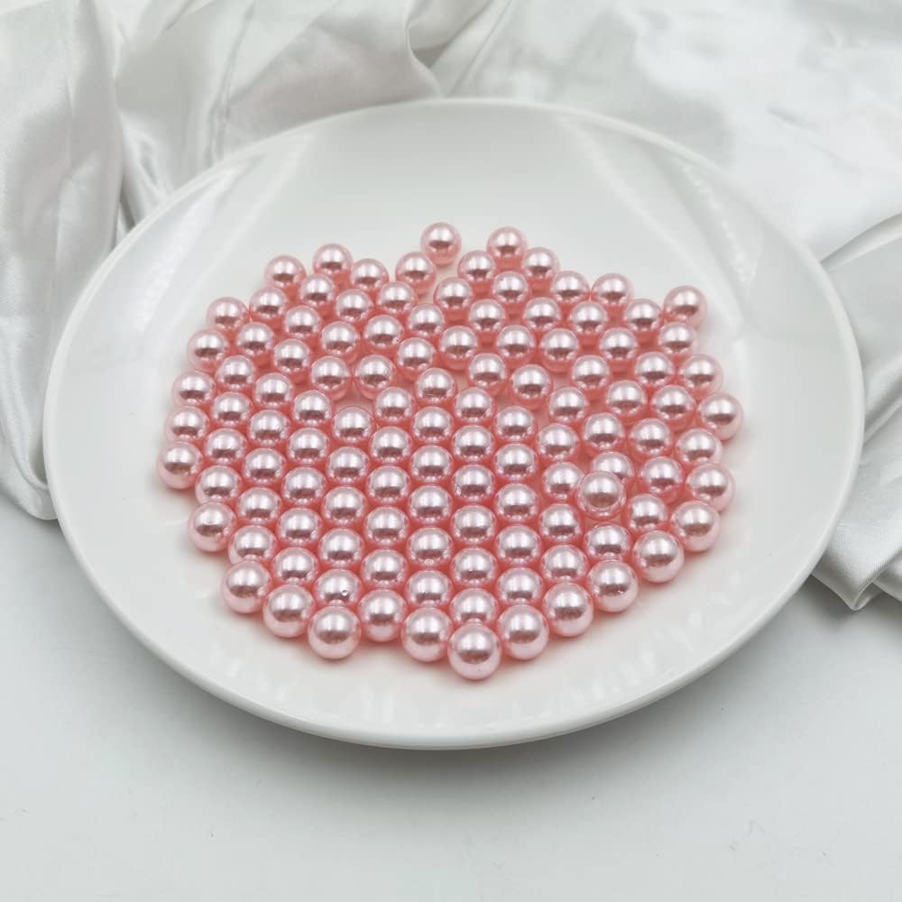 340pcs 12mm Pink ABS Undrilled Art Faux Pearls for Vase Fillers