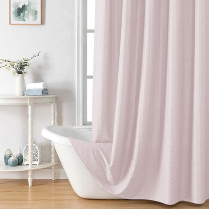 Moga Stall Fabric Shower Curtain - Soft & Lightweight Small Shower Curtain with Texture for Narrow Stall Size, Machine Washable, 36" Wx72 L, Pink