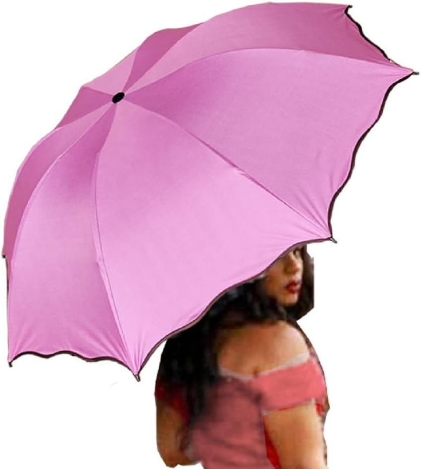 Travel Foldable compact Umbrellas Sun rain Umbrellas parasol with Met Water blomssom blooming material