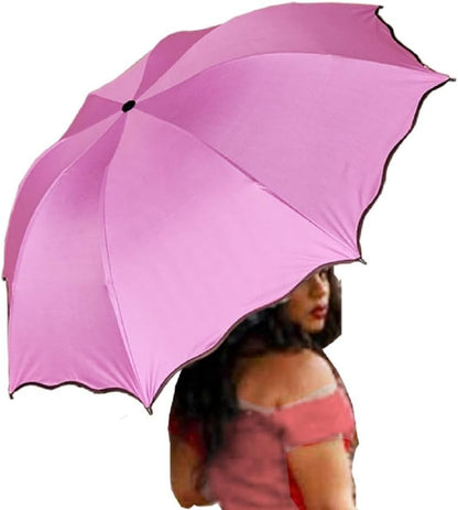 Travel Foldable compact Umbrellas Sun rain Umbrellas parasol with Met Water blomssom blooming material