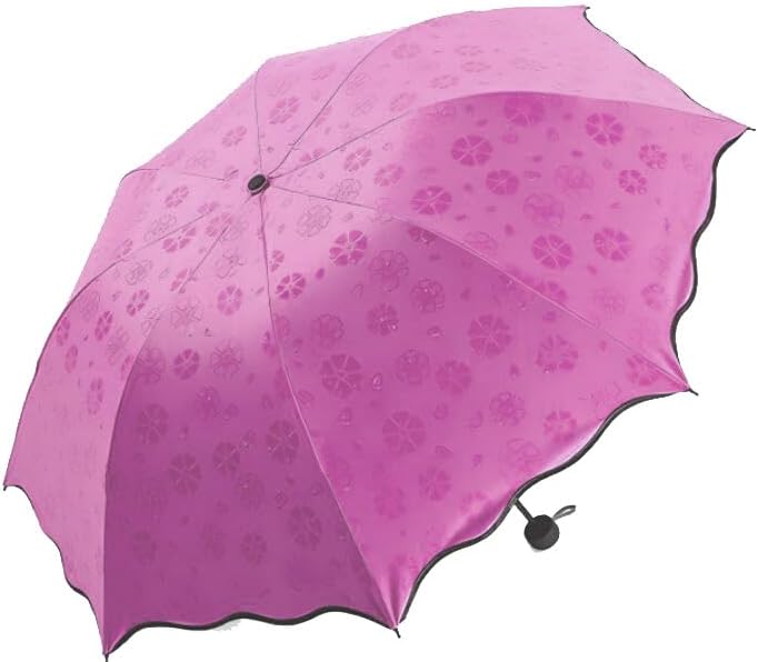 Travel Foldable compact Umbrellas Sun rain Umbrellas parasol with Met Water blomssom blooming material